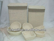 natural material wicker laundry baskets&bins with elegant lining (factory provide)