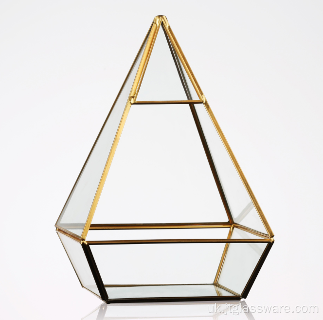 Соковитий геометричний скляний тераріум для золотого весілля