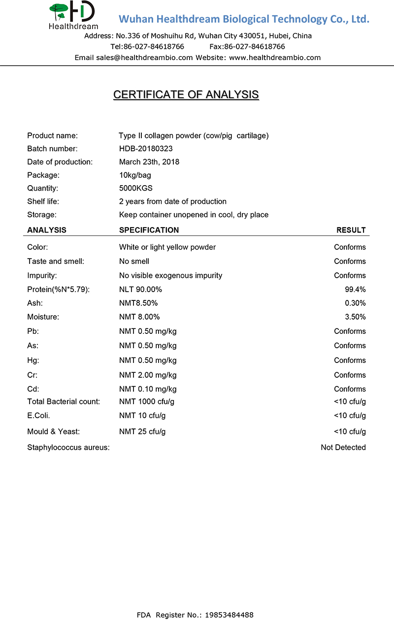 Popular Pig Cartilage Type II Collagen Powder With Protein Powder Bulk, Gym Protein Powder