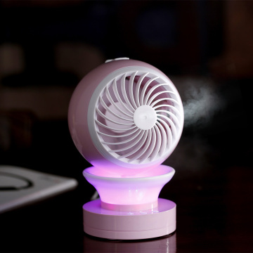 USB Mini Fan with LED Light Rechargeable Battery