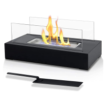 Ur-health black Portable Tabletop Fireplace Alcohol Fire Pit Indoor Outdoor No Smoke Fire Bowl Real Fire Table top Fireplace