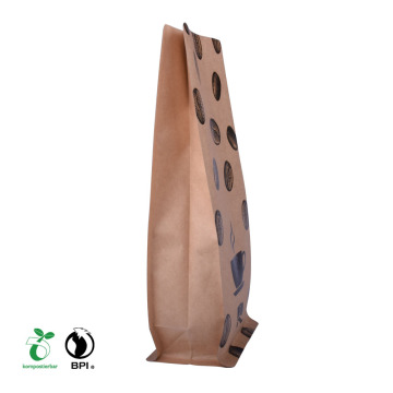 Vit Kraft Food Present Popcorn Paper Bag med klart fönster