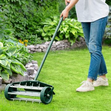 Hand Lawn Aerator with Fender - Grass Lawn Aerator