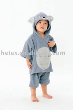 Hood 100% cotton towel girls and boys baby bathrobes