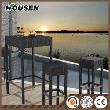 Modern stainless steel Rattan Bar Furniture Set Bar Chair garden furniture DC