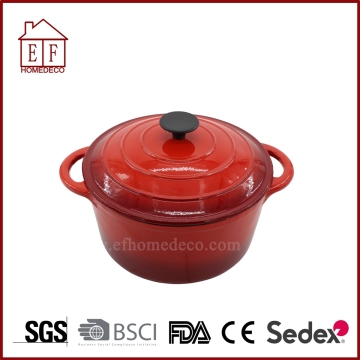 Red enamel cast iron casserole 24cm