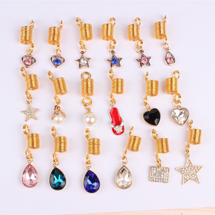 Hair Jewelry Rings Decorations Pendants Aluminum Dreadlocks Beads Metal Cuffs Hair Decorations Rings Accessories