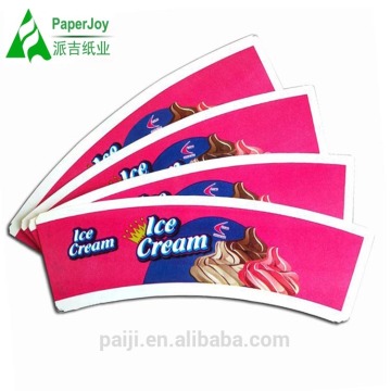 Disposable Double PE Coated Paper Fan For Ice Cream Cup