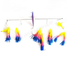 36 Inch Game Fishing Teaser - Titanium Bluefin Tuna, Mahi, Wahoo, Marlin Spreader Bar with Squids and Birds