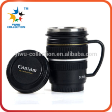 White camera lens mug lens cup for promtion with stainless steel