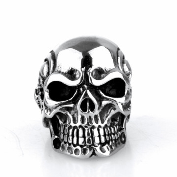 Retro domineering punk ghost head skull rings