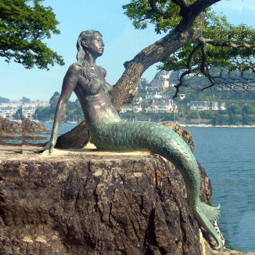 Western outdoor decorative metal bronze mermaid sculpture