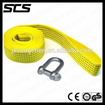 Polyester recovery tow snatch strap trailer belt