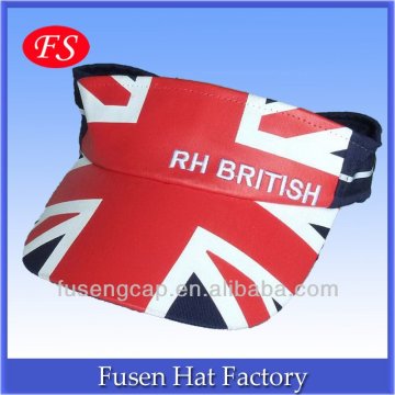 Fashion Leisure British flag Visor caps/printed visor hat