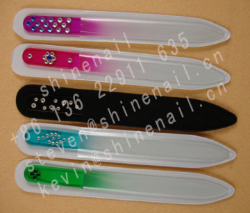 rhinestone crystal glass nail file