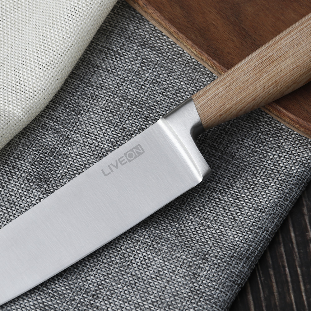 7 INCH SANTOKU KNIFE WITH PAKKA WOOD HANDLE