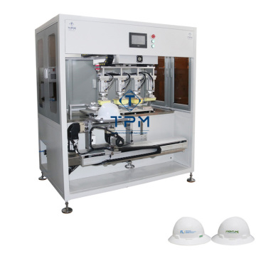4 Color Servo Motor Hard Hat Helmet Rotary Pad Printing Machine