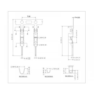 Terminal masculino de 2,5 mm