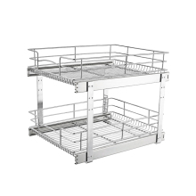 Kitchen stainless steel pull-out storage wire basket