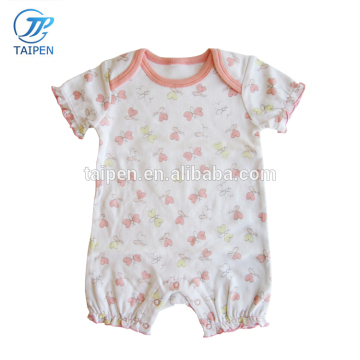 Latest Summer Newborn Baby Clothes Designs Ruffle Sleeve Baby Girls Romper With Follwers Printting