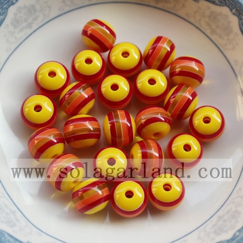 8-12MM Jewelry Resin Stripe Chunky Beads