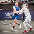 TPEマテリアルFIBAとFIBA 3x3承認屋内および屋外のバスケットボールフローリング