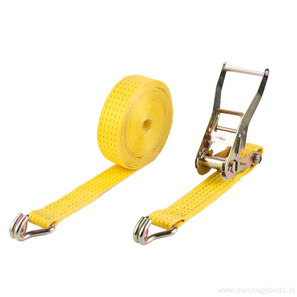 High Quality Yellow Ratchet Belt Tie Down Straps for Cargo Securing