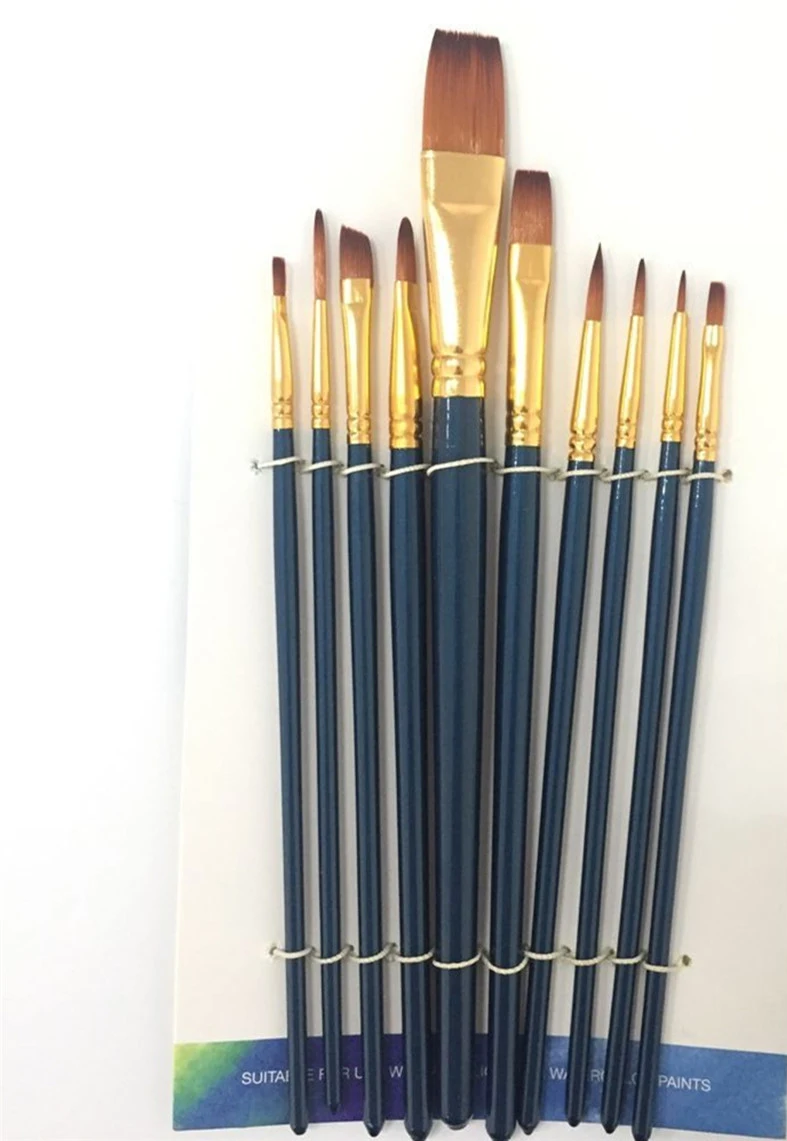 Round Woden Handle 12PCS Artist Brushes Sets