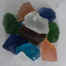 Completely natural glass block for garden