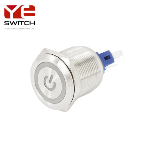 Jawitch 22 mm IP67 verzegelde LED -metalen drukknop schakelaar