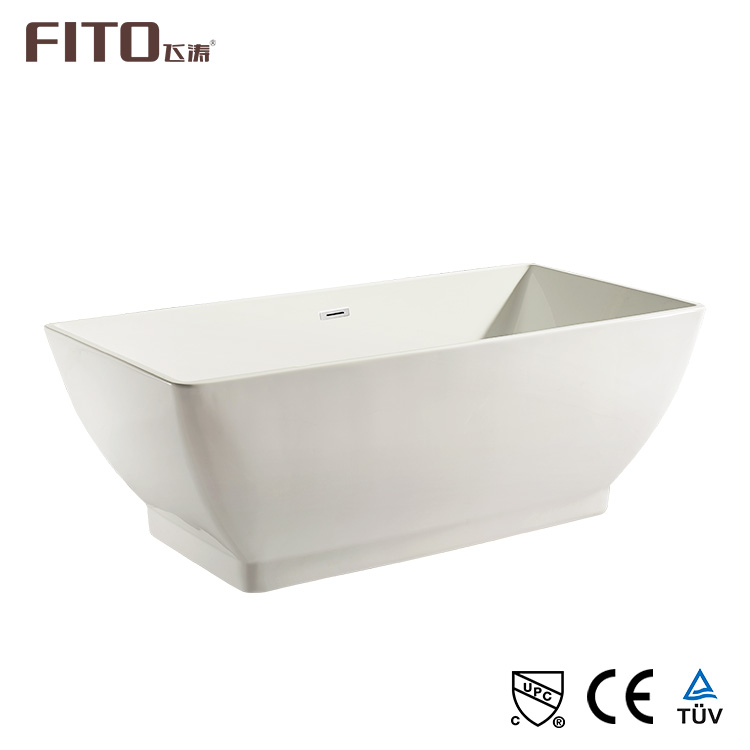 Factory supply square acrylic portable freestanding bathtub acrylic tub bathroom