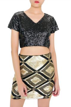 Sequin Modern Mini Skirts