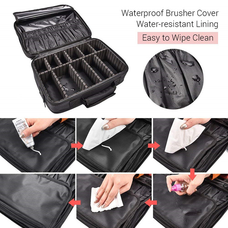 Travel Beauty Case 3 Layers Waterproof EVA Makeup Bags Custom Cosmetic Organizer