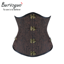 Burvogue New arrival Gothic Steampunk Double Steel Boned Underbust Waist Training Corsets