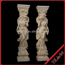 Carved Stone Marble Pillar Statue Design