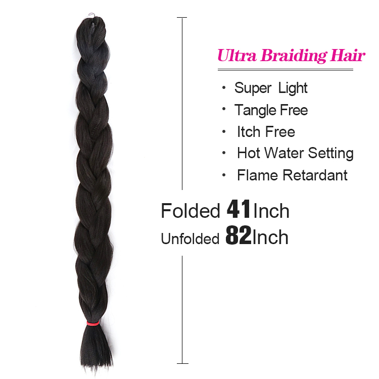 Ultra  82Inch High Quality Yaki Color Attachment Synthetic Extensions 41 Inch Jumbo Braid Hair