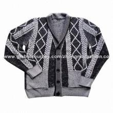 Men's cardigans, made of 100% cotton twill