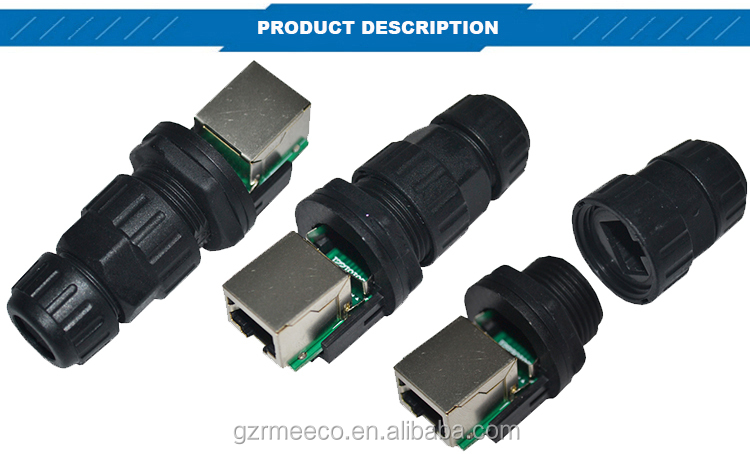 rj45 panel mount IP 67 rj45 waterproof connector