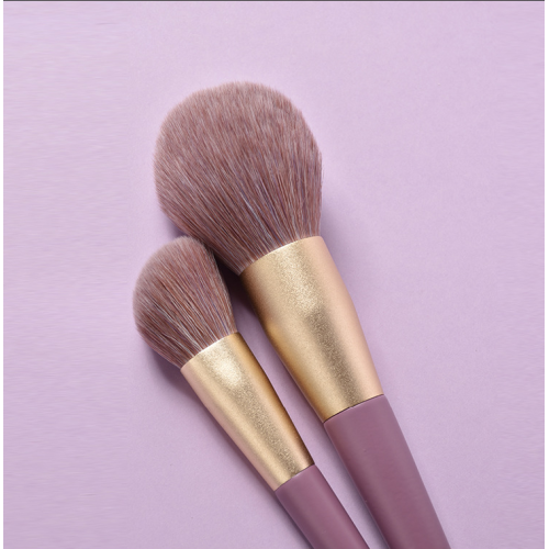 Ensemble de pinceaux de maquillage à manche en bois violet 9pcs