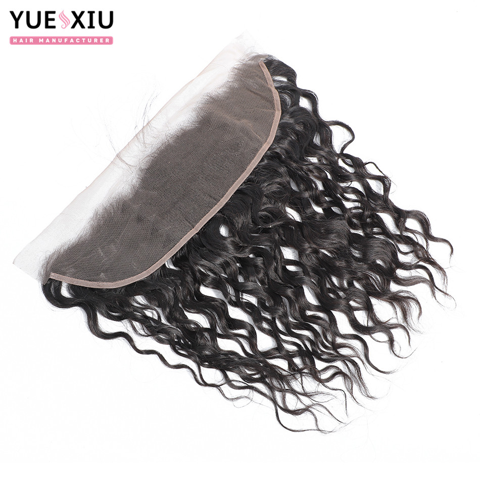 Top Quality Transparent Brazilian Virgin Remy Human Hair water Wave 13X4 Ear To Ear Full Lace Frontal Closure