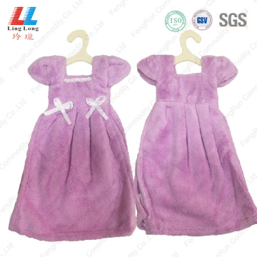 Elegant purple dress style hand dry towel
