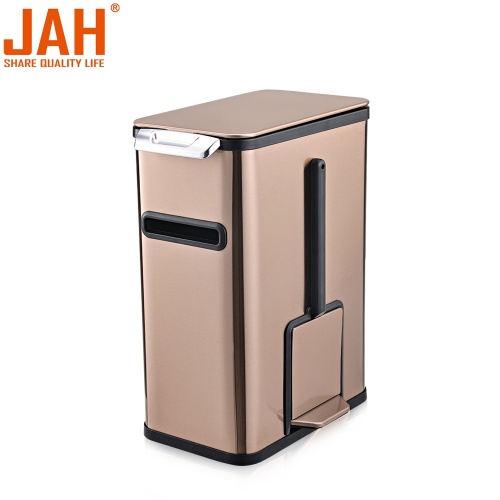 JAH Hand Press Stainless Steel Toilet Trash Bin