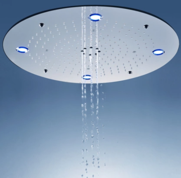 Adjustable overhead LED shower head