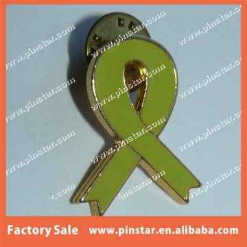 Yellow Awareness Ribbon Enameled Lapel Hat Pin