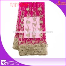 african lace fabrics/tulle lace/lace/charinter lace/french lace TL121 fuchsia