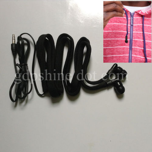 Washable headphone factory/manufacturer woven tap earphone for garment waterproof