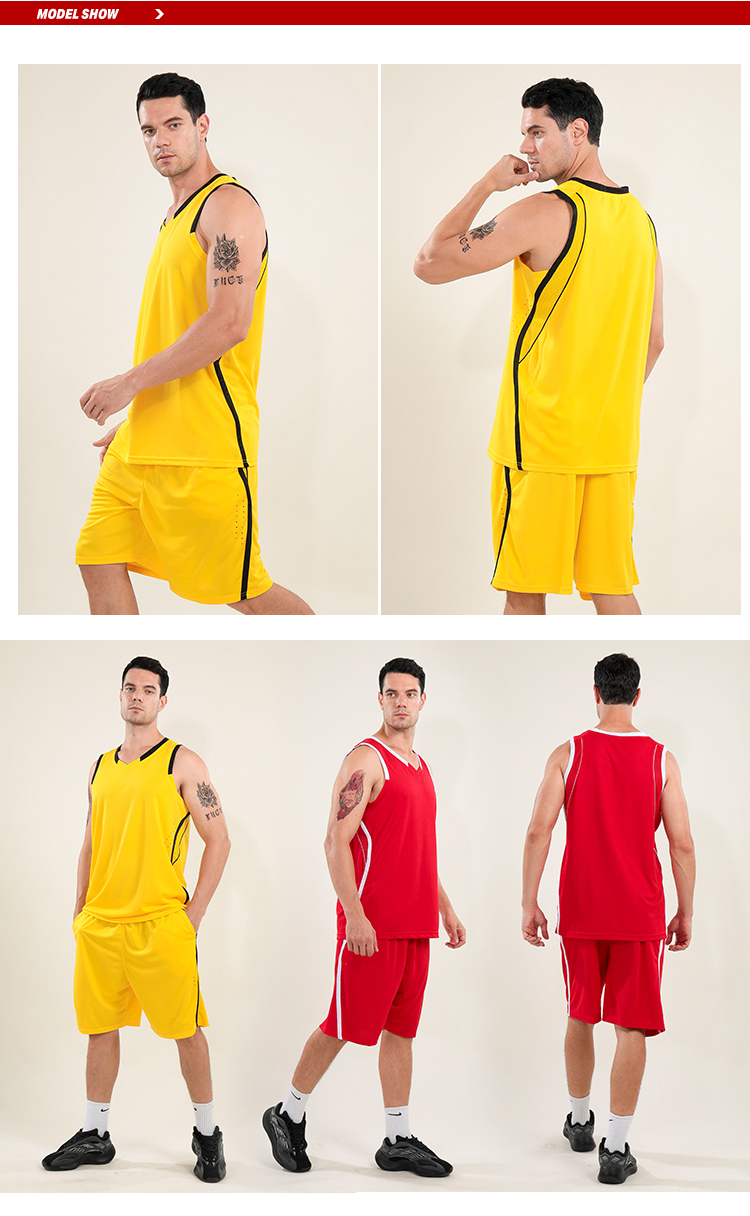 Omkeerbaar basketbalshirt Atletische korte teamuniformen