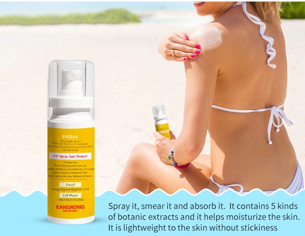 Best Outdoor Refreshing Private Label Sunscreen Spray SPF50