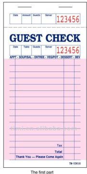 Guest check TM-S3616