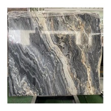 Antico Black Marble Golden Veins Slabs for Kitchen Countertops